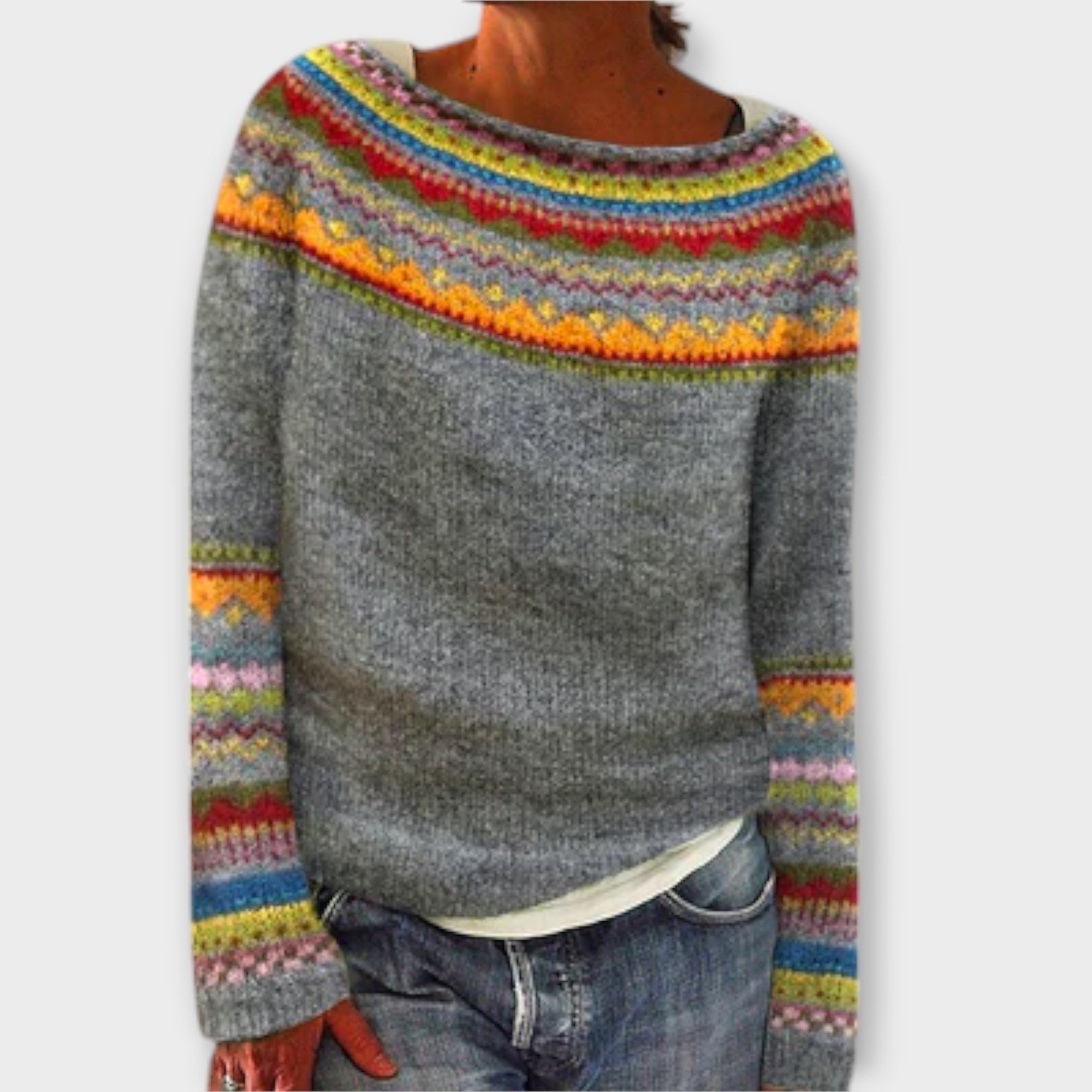 Vintage pleciony sweter dla kobiet
