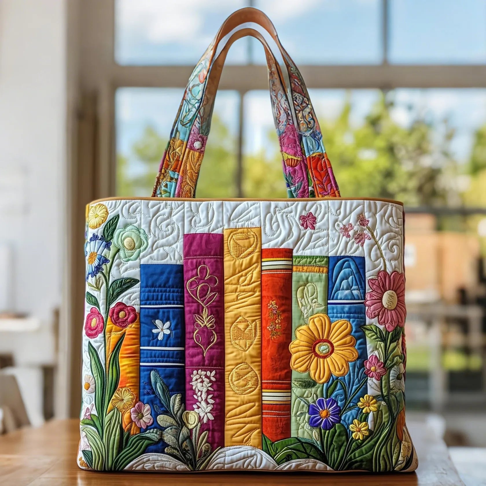 Torba Ręcznie Robiona - Biblioteka Kwiatowa