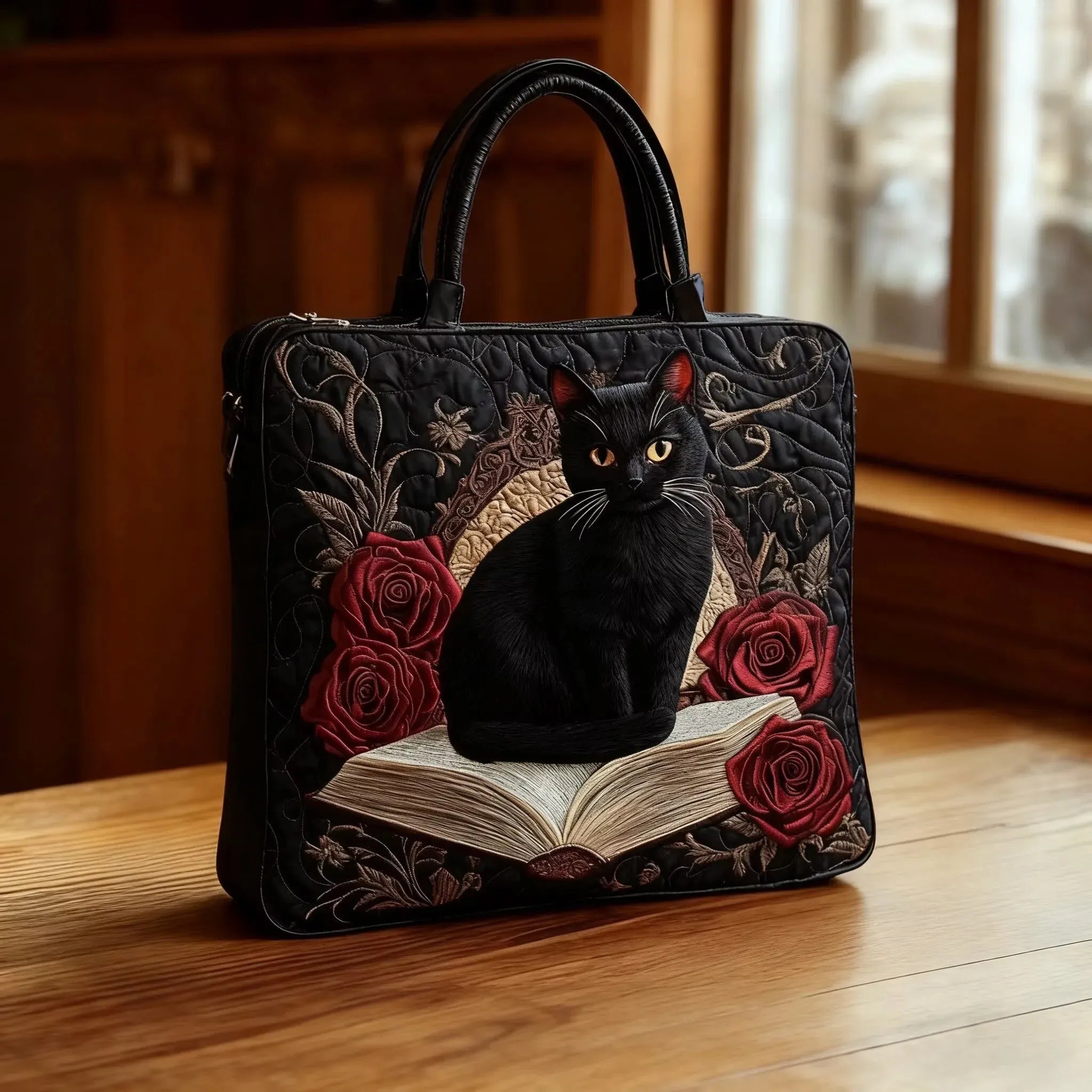 Torba Artisanal Matelassé - Czarny Kot na Książkach