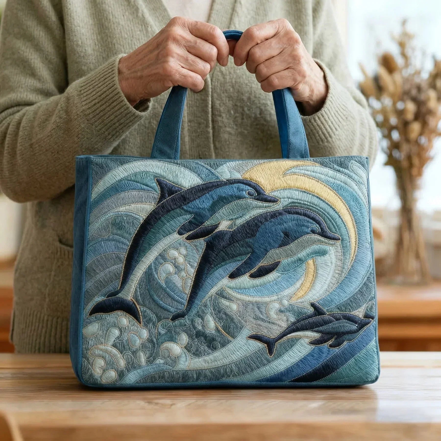 Torba Ręcznie Wykonana - Delfin Oceanu