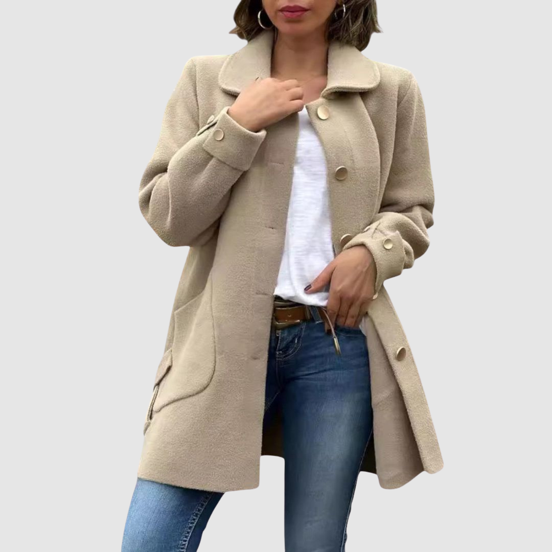 Martina - Klasyczny oversize płaszcz z guzikami