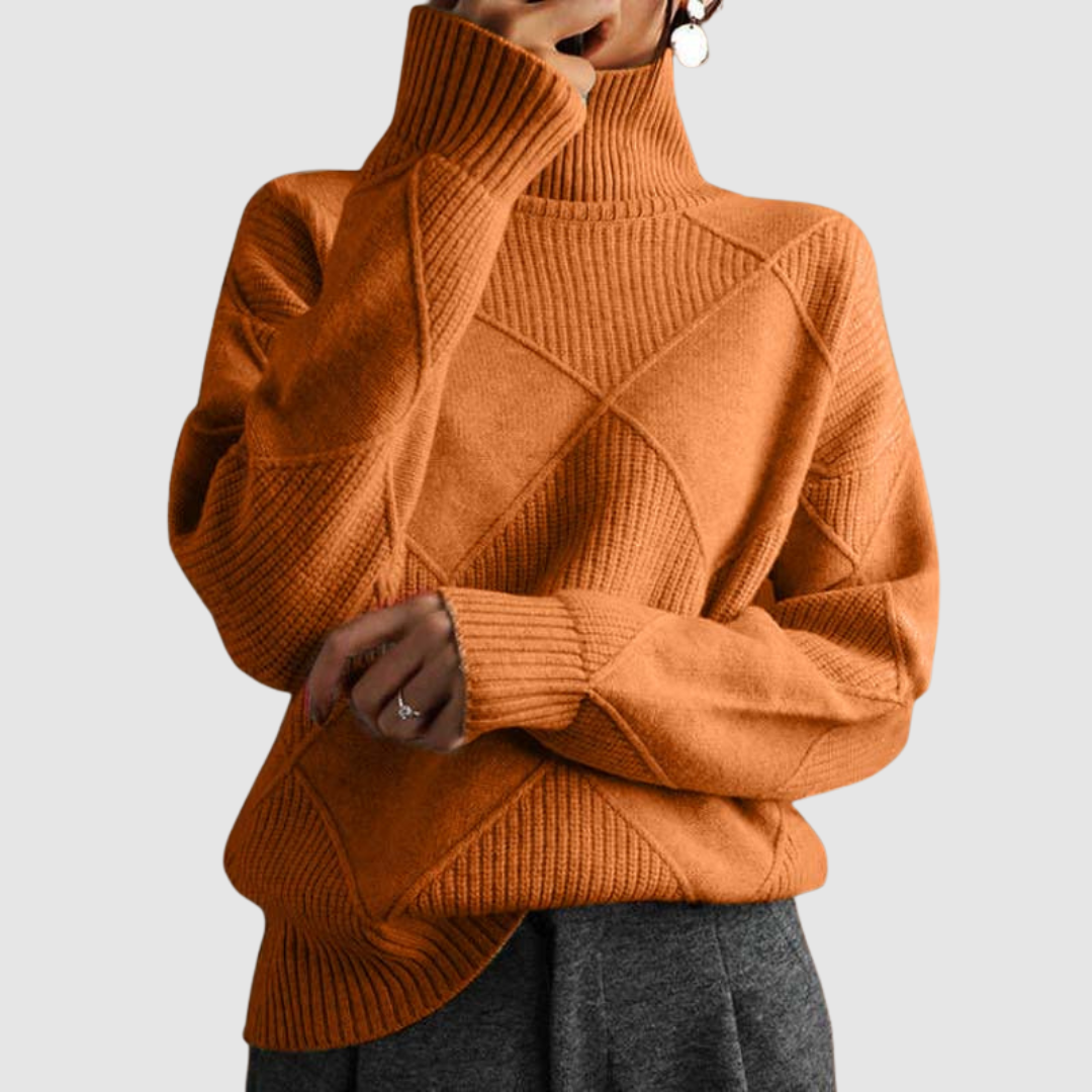 Ester - Teksturowany sweter z golfem