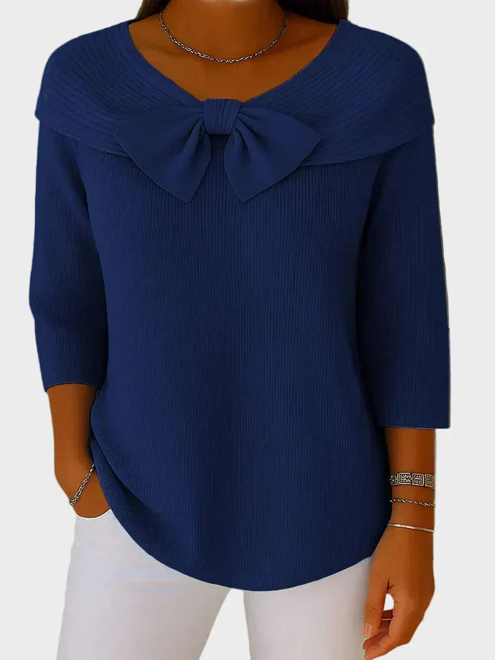 Aline - Miękki i Elegancki Sweter z Kokardą